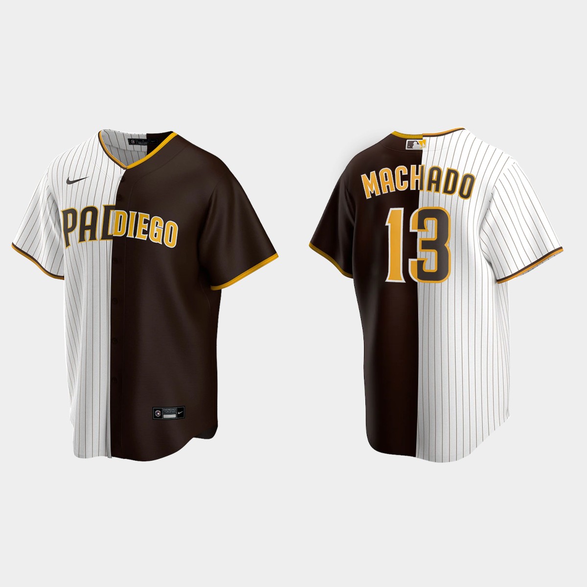 Manny Machado San Diego Padres Split Jersey - White Borwn