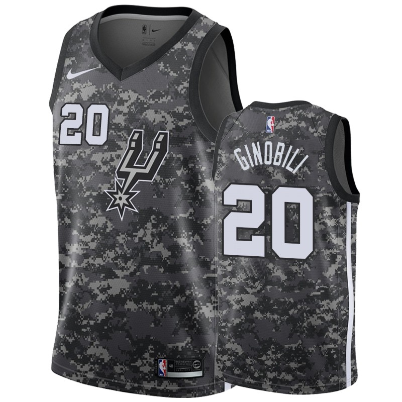Manu Ginobili San Antonio Spurs #20 2018 City Men's Jersey - Camo