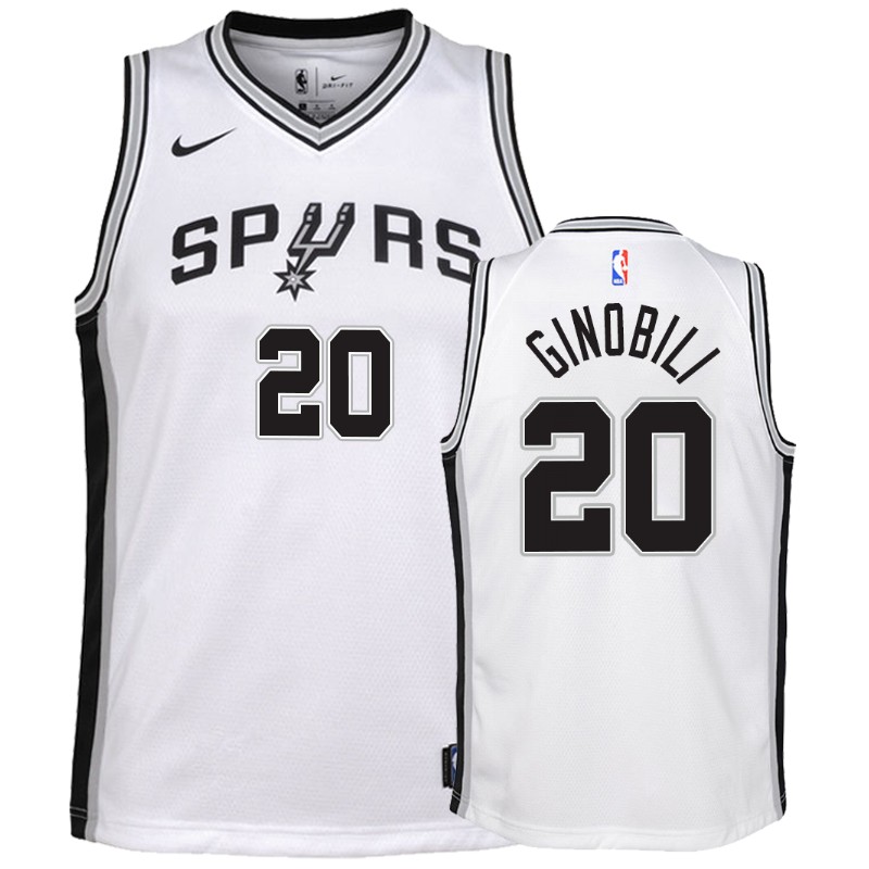 Manu Ginobili San Antonio Spurs 2018 Association Youth Jersey - White
