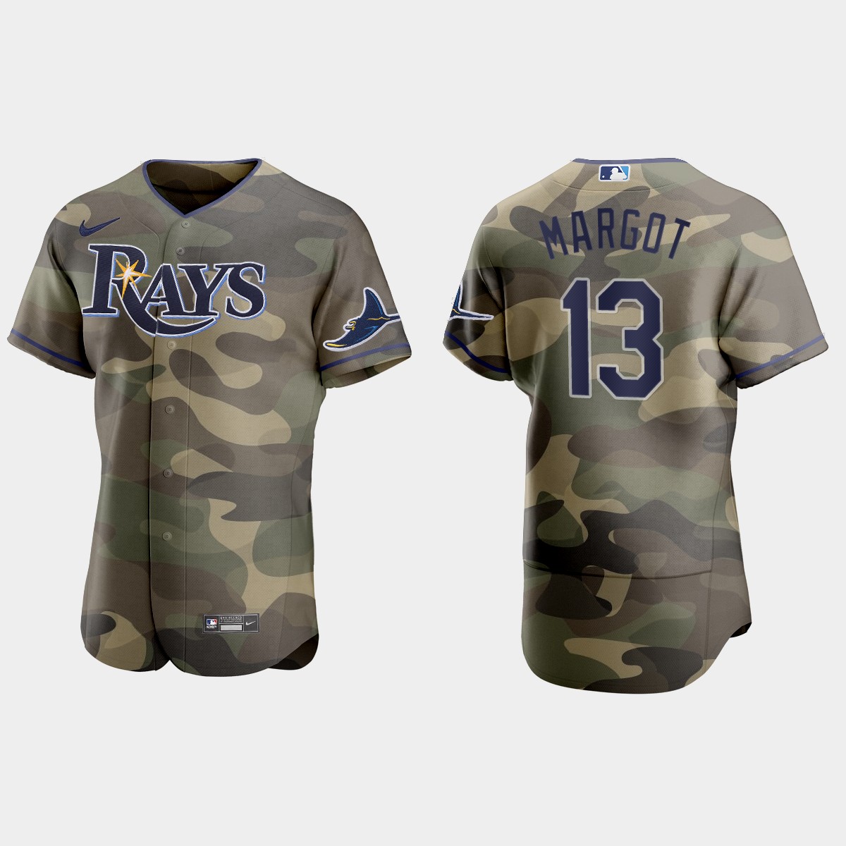 Manuel Margot Tampa Bay Rays 2021 National Armed Forces Day Jersey - Camo