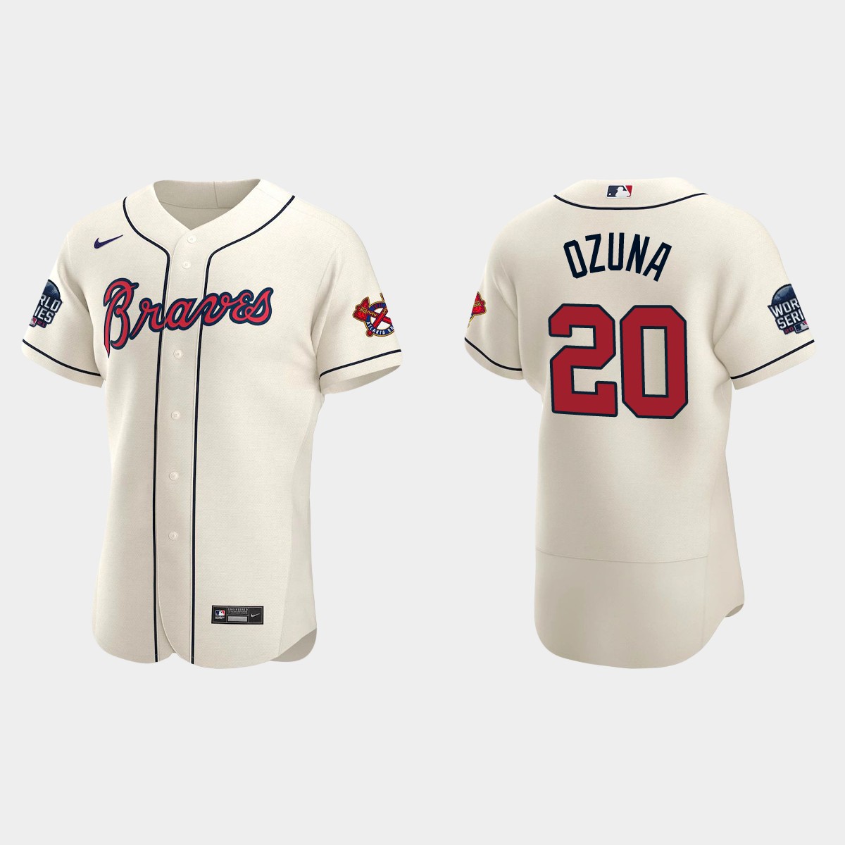Marcell Ozuna Atlanta Braves 2021 World Series Jersey - Cream
