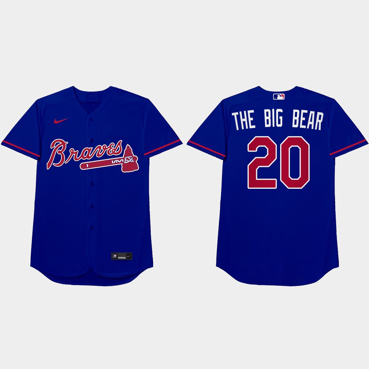 Marcell Ozuna Nickname Braves 2021 Players' Weekend The Big Bear Jersey - Royal