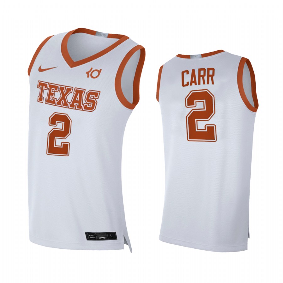 Marcus Carr Texas Longhorns White Jersey Alumni Player Limited 2021 Top Transfers