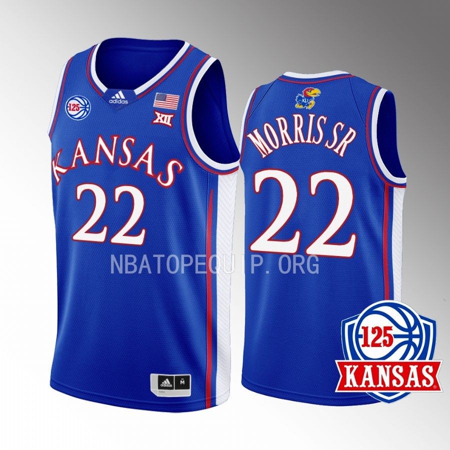 Marcus Morris Sr. Kansas Jayhawks Blue Jersey 2022-23 125th Anniversary Away