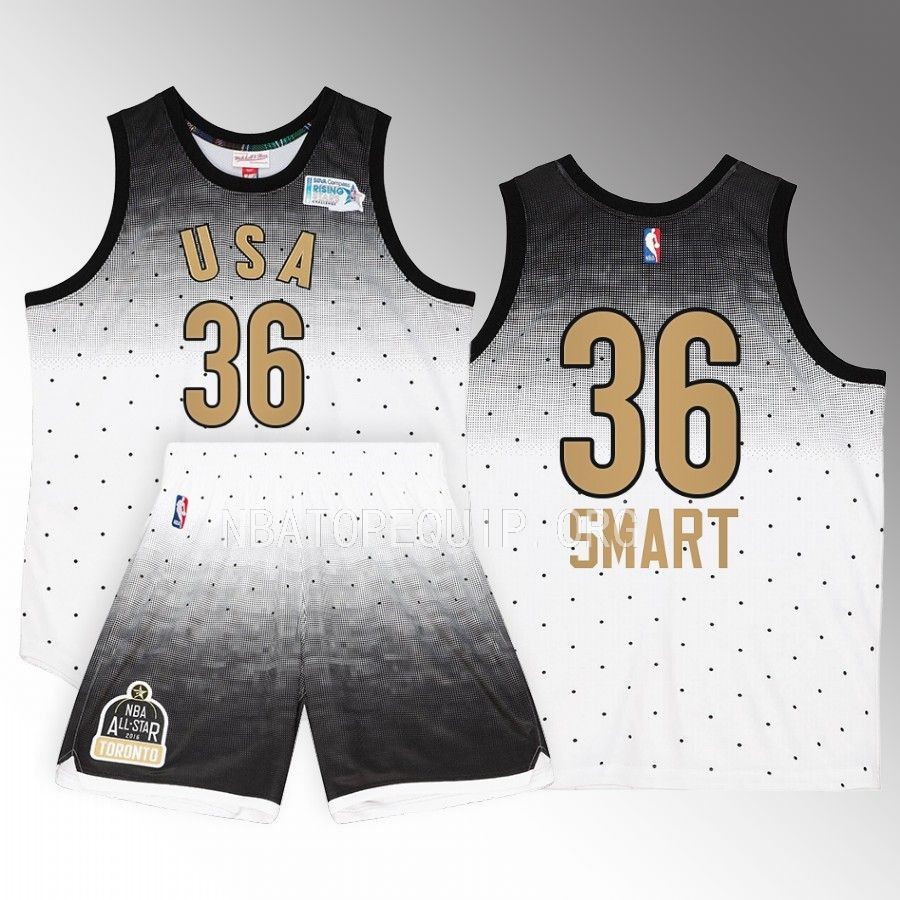 Marcus Smart All-Star USA Jersey 2016 NBA Rising Stars White #36 Shorts Set
