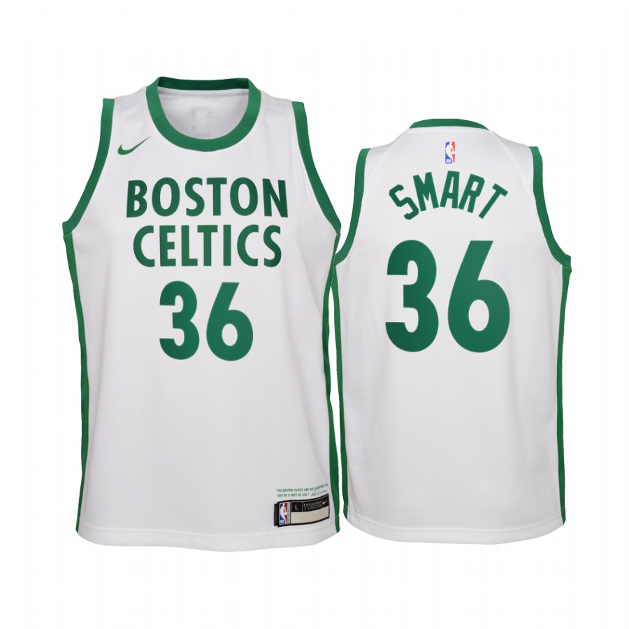 Marcus Smart Boston Celtics 2020-21 City White Youth Jersey - New Uniform