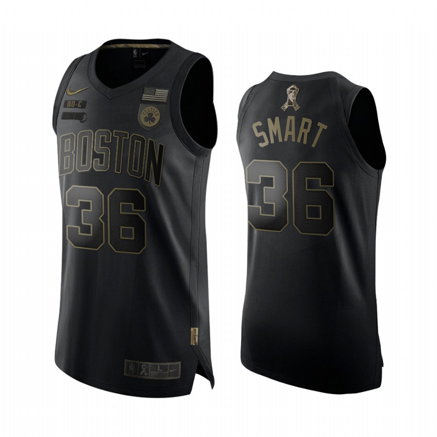 Marcus Smart Boston Celtics 2020 Salute To Service Black Jersey