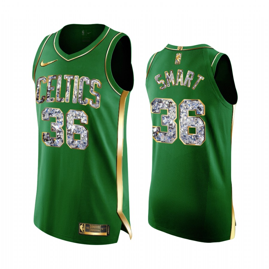 Marcus Smart Celtics #36 2022 NBA Playoffs Jersey Green Diamond Edition