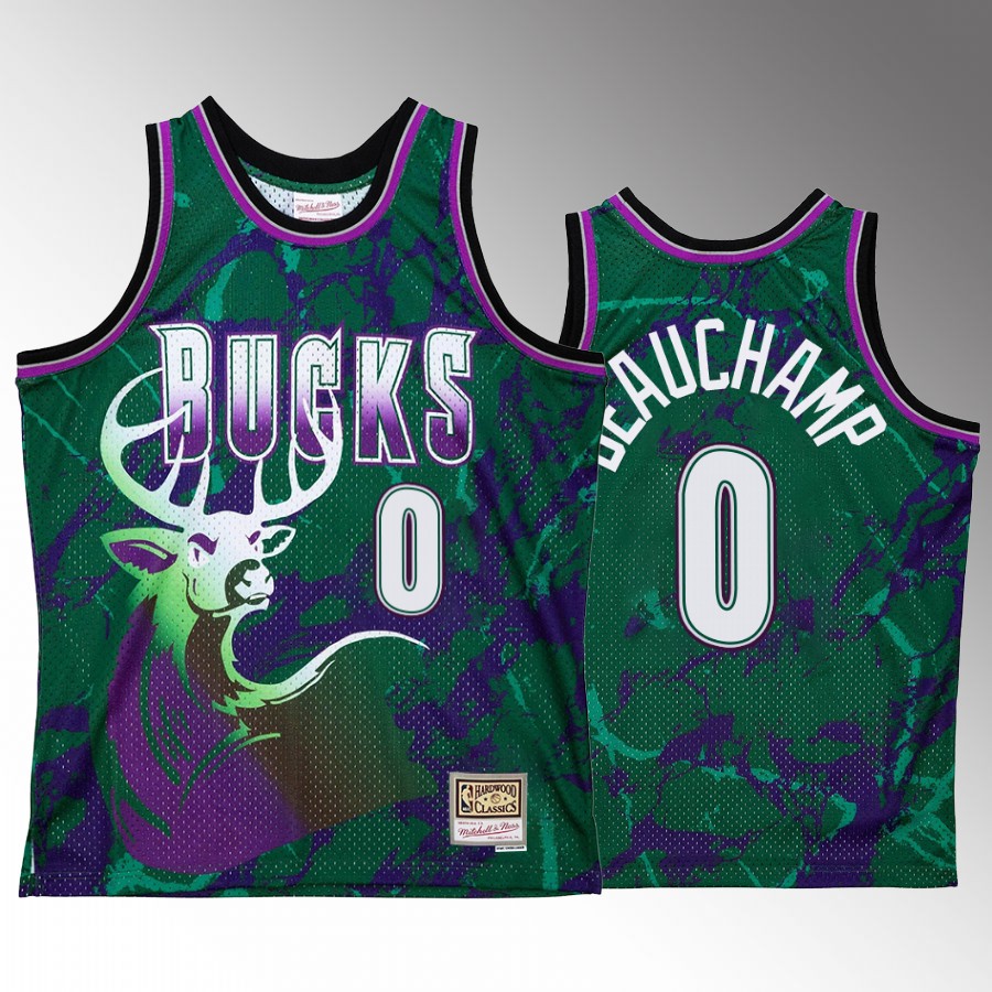 MarJon Beauchamp Milwaukee Bucks Marble Swingman Green Jersey Hardwood Classics
