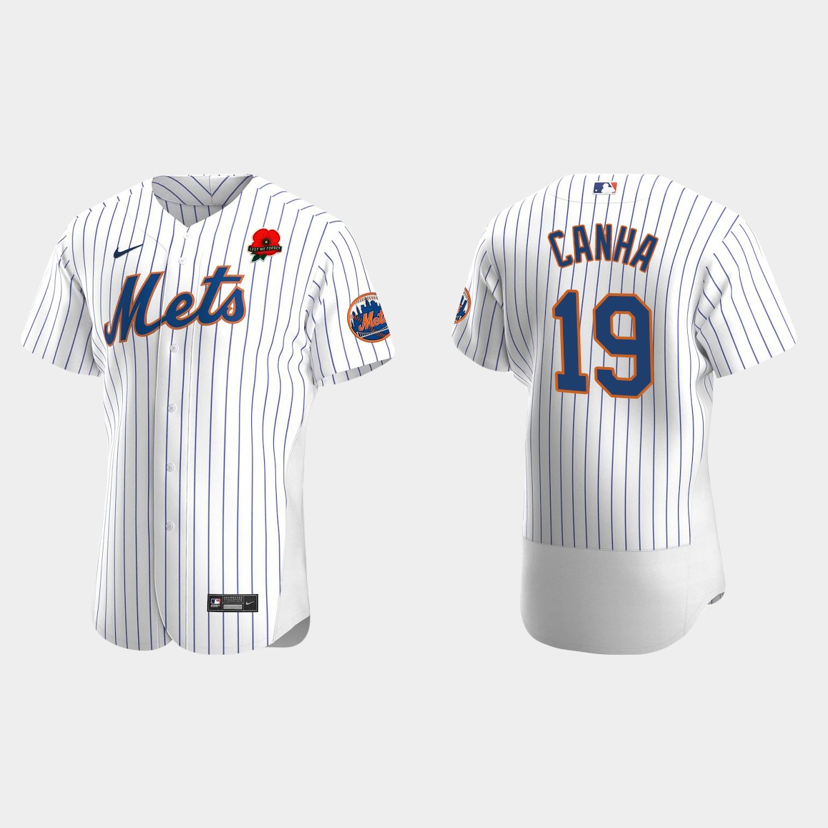 Mark Canha New York Mets 2022 Memorial Day Poppy Patch Jersey - White
