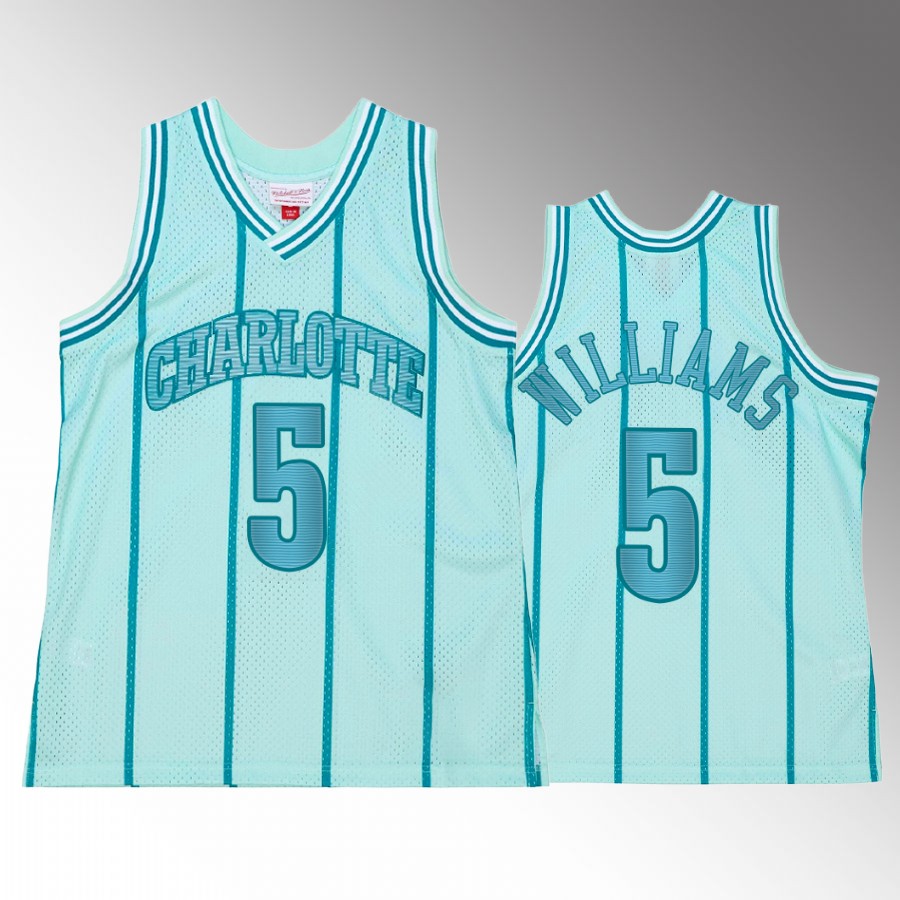 Mark Williams #5 Charlotte Hornets Space Knit Teal Hardwood Classics Jersey