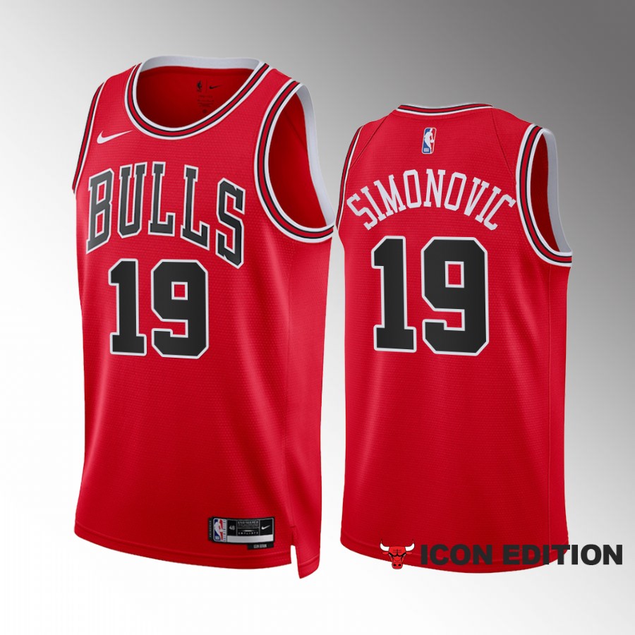 Marko Simonovic 2022-23 Chicago Bulls Red #19 Icon Edition Jersey Swingman