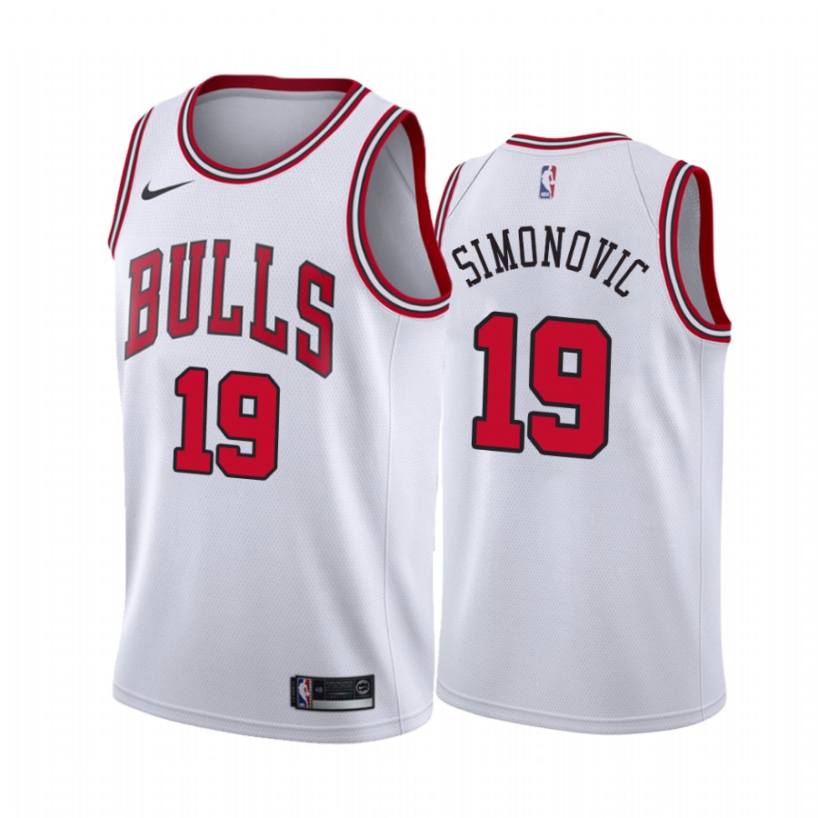 Marko Simonovic Chicago Bulls 2021 Association Edition White #19 Jersey