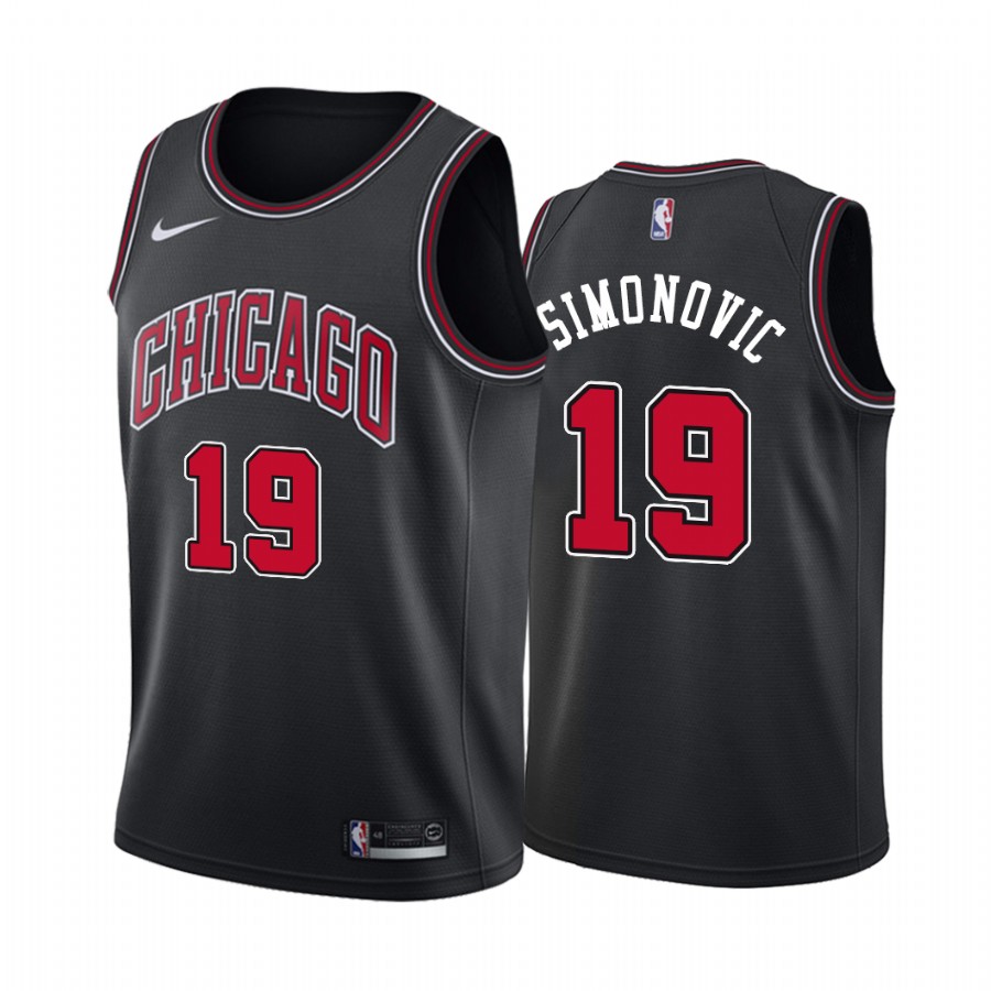 Marko Simonovic Chicago Bulls 2021 Statement Edition Black #19 Jersey