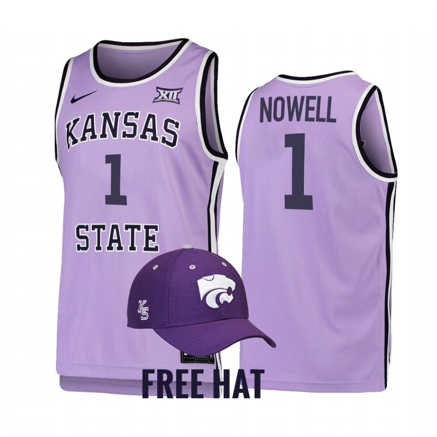 Markquis Nowell Kansas State Wildcats Purple Jersey 2022 Retro College