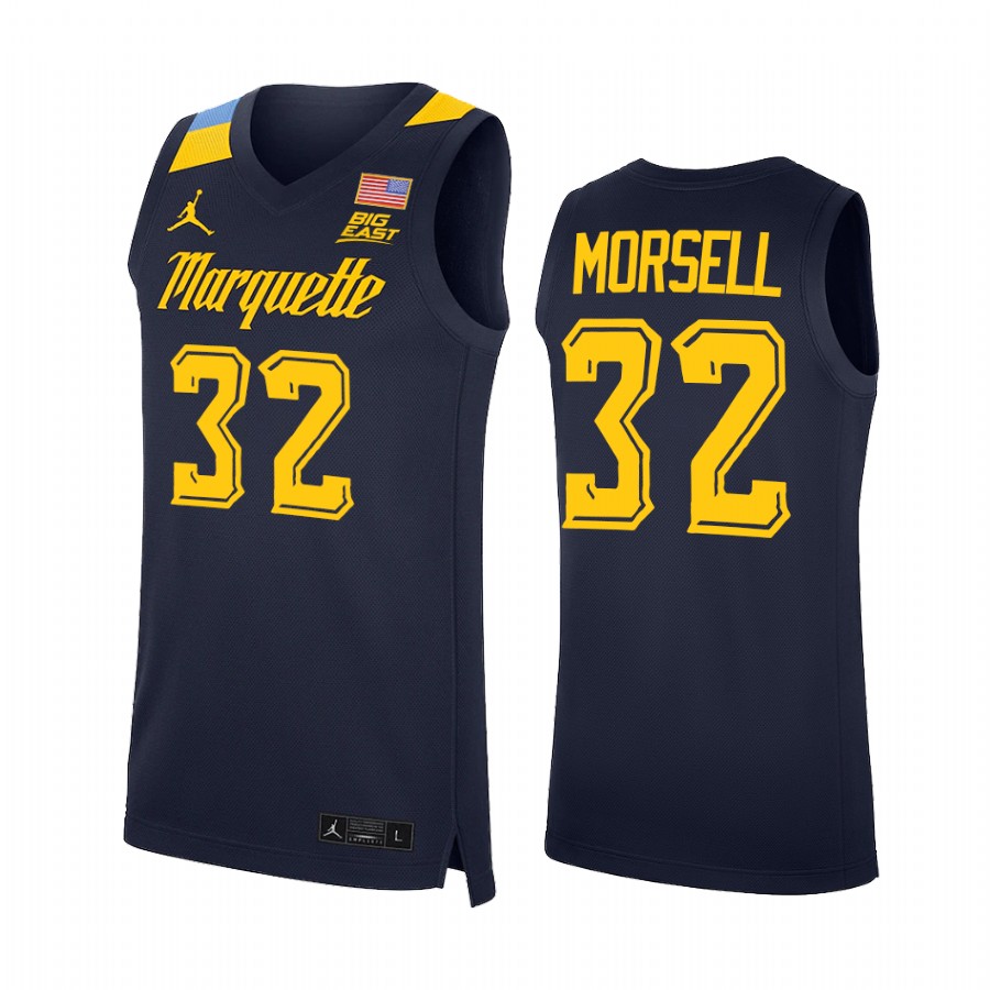 Marquette Golden Eagles Darryl Morsell Jersey 2022 College  Blue Uniform