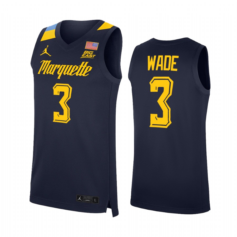 Marquette Golden Eagles Dwyane Wade Jersey College  Blue Alumni Uniform