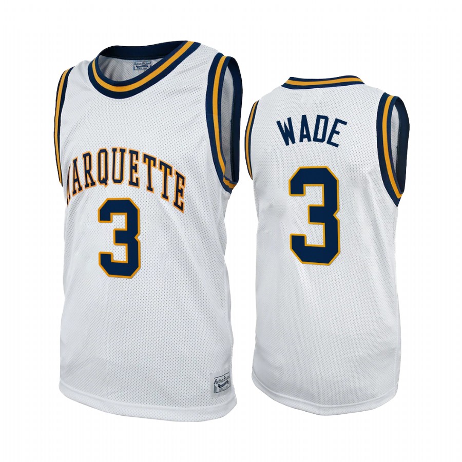 Marquette Golden Eagles Dwyane Wade Jersey Commemorative Classic White Alumni  Uniform