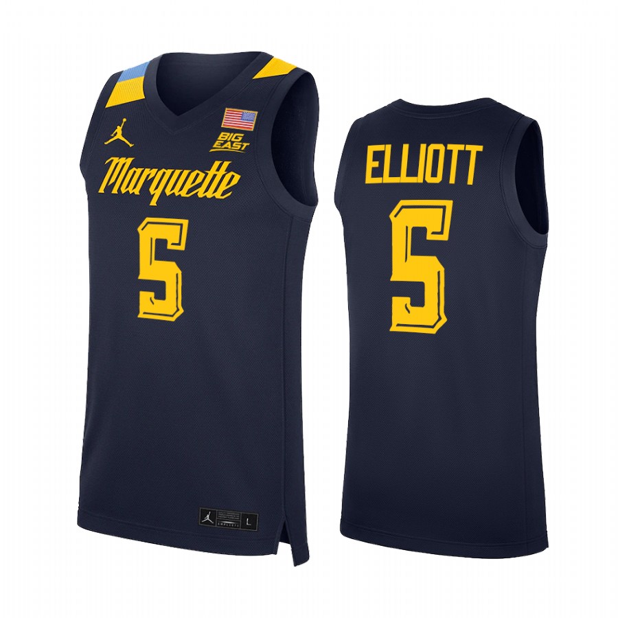 Marquette Golden Eagles Greg Elliott Jersey 2022 College  Blue Uniform