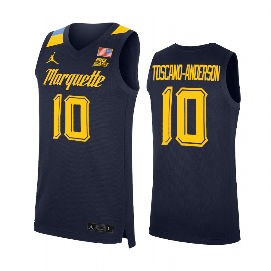 Marquette Golden Eagles Juan Toscano-Anderson Jersey College  Blue NBA Alumni Uniform