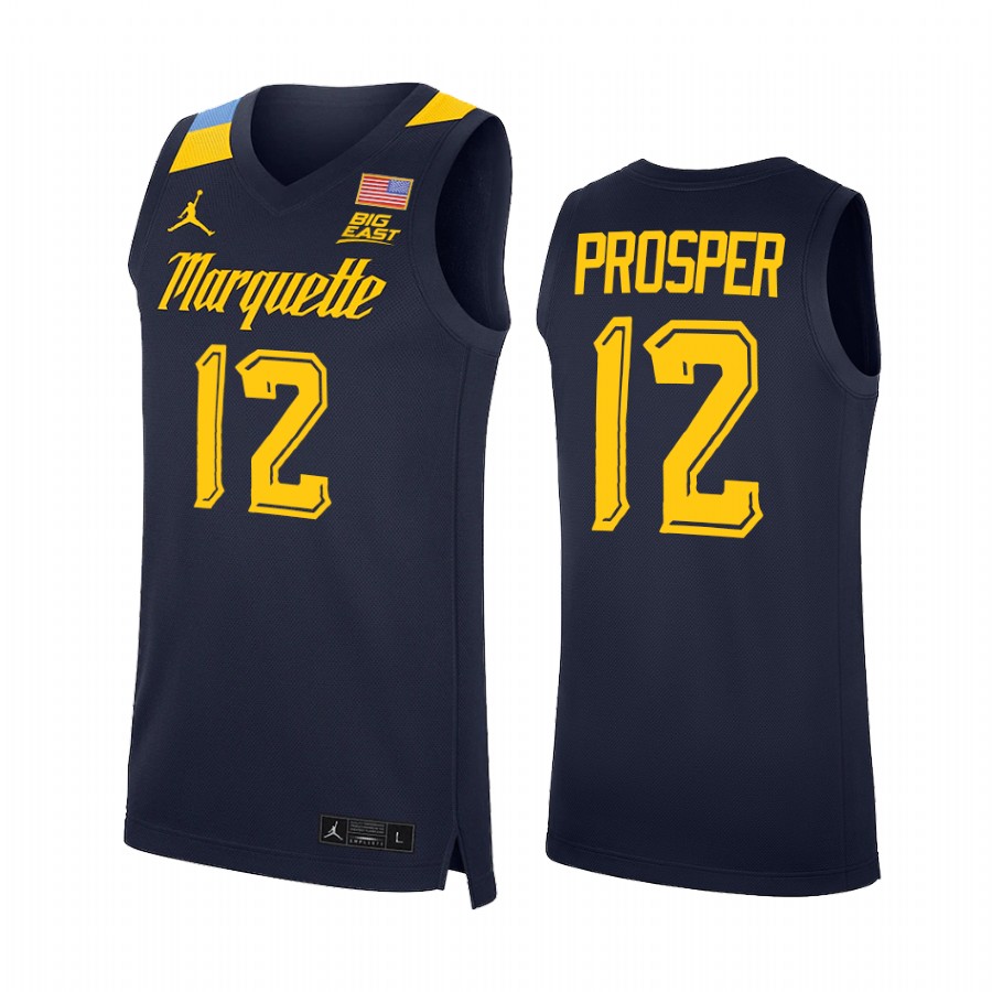 Marquette Golden Eagles Olivier-Maxence Prosper Jersey 2022 College  Blue Uniform