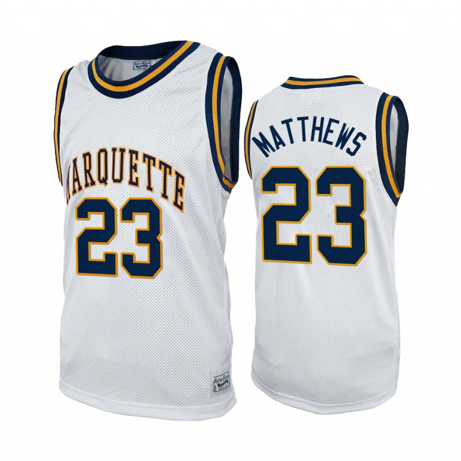 Marquette Golden Eagles Wesley Matthews Jersey Commemorative Classic White NBA Alumni Uniform