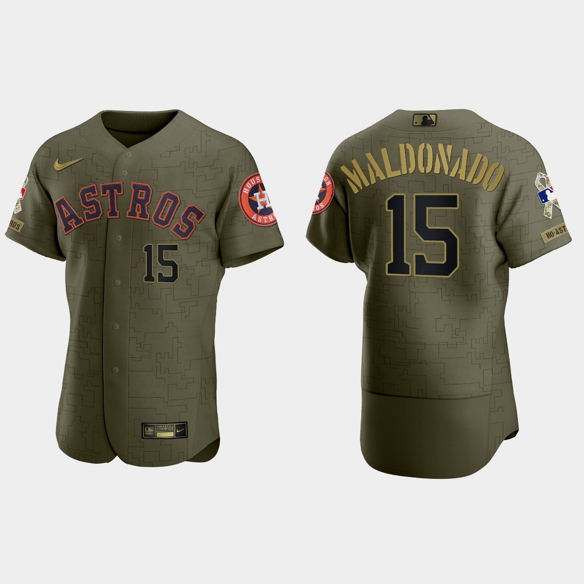 Martin Maldonado Houston Astros 2021 Salute to Service Digital Camo Jersey - Green