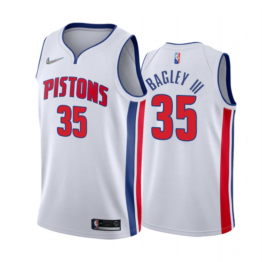 Marvin Bagley III 2022 Detroit Pistons White #35 Association Edition Jersey Diamond Badge
