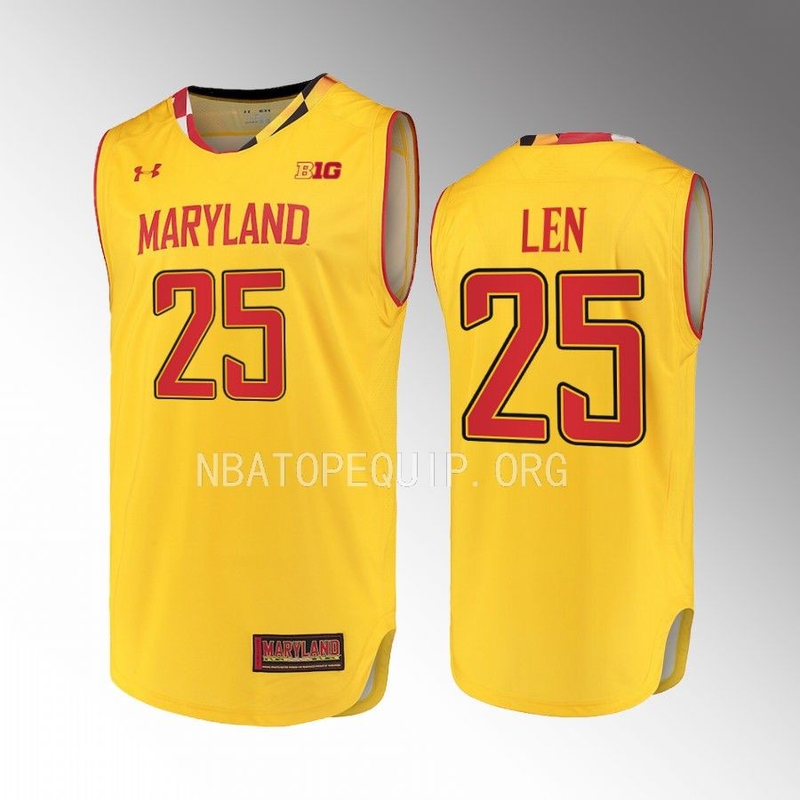 Maryland Terrapins Alex Len Jersey Alternate  Gold  Uniform