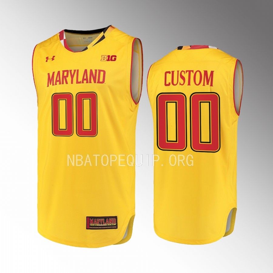 Maryland Terrapins Custom Jersey 2022-23 Alternate  Gold  Uniform