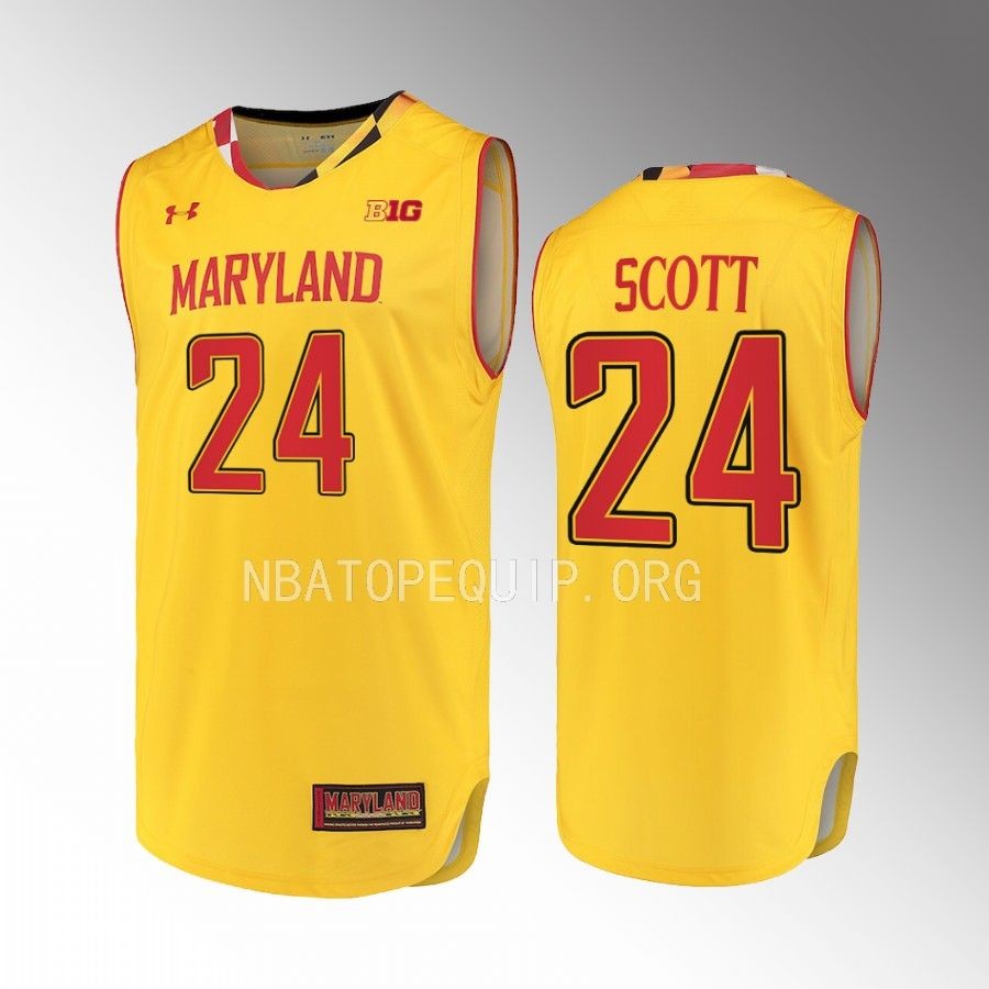 Maryland Terrapins Donta Scott Jersey 2022-23 Alternate  Gold  Uniform
