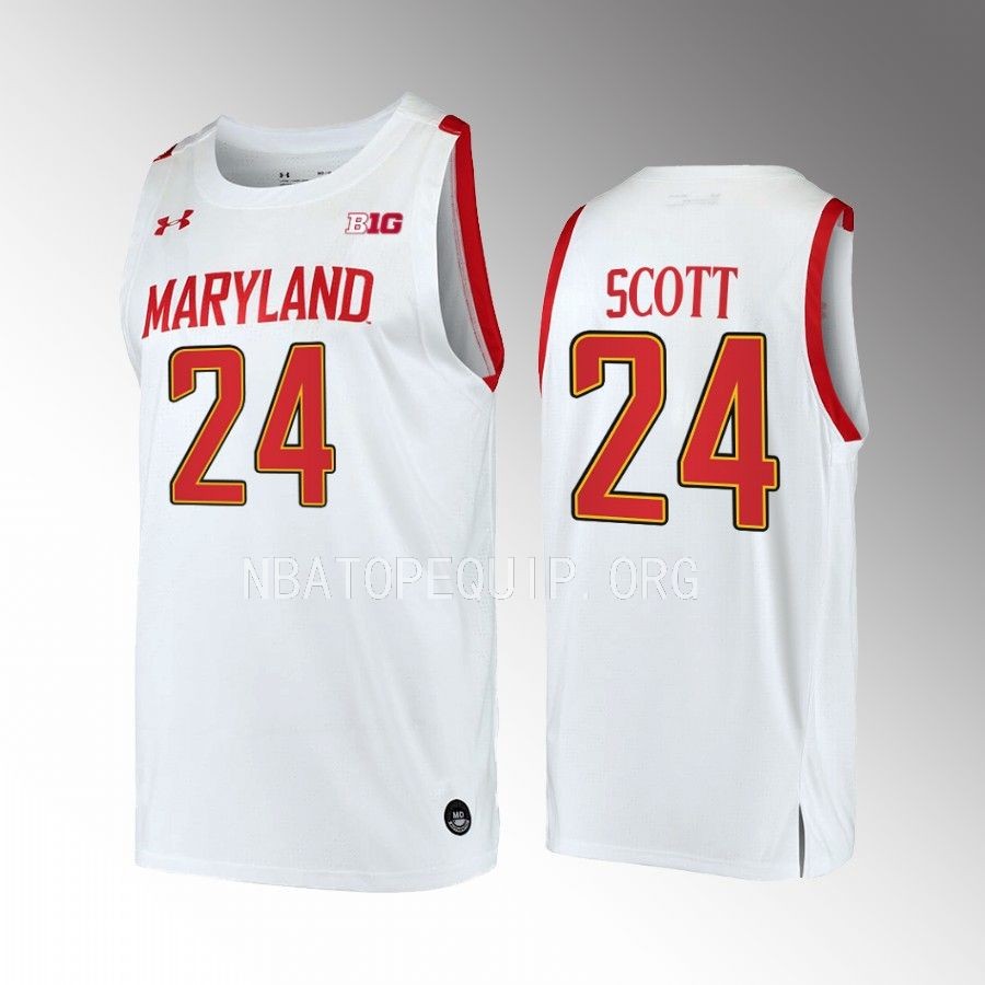 Maryland Terrapins Donta Scott Jersey 2022-23 Home  White  Uniform