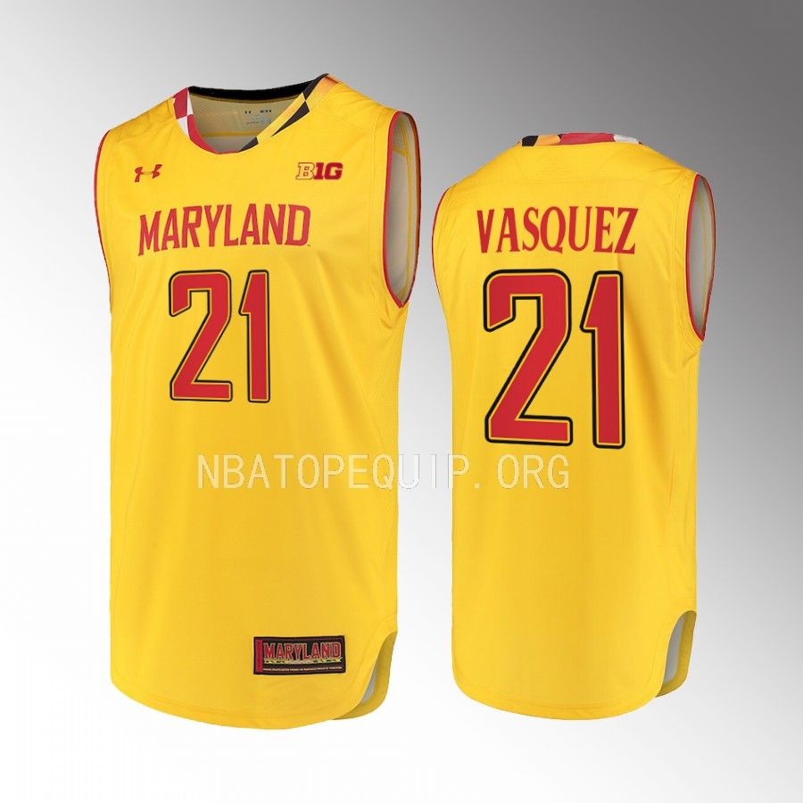 Maryland Terrapins Greivis Vasquez Jersey Alternate  Gold  Uniform