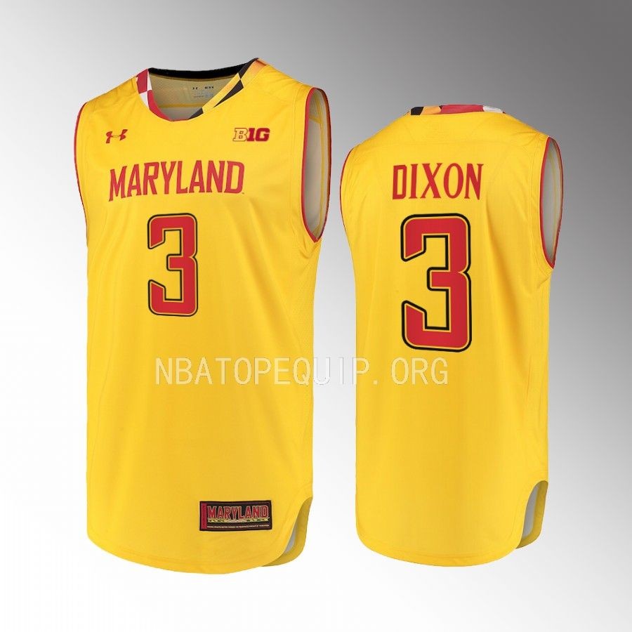 Maryland Terrapins Juan Dixon Jersey Alternate  Gold  Uniform