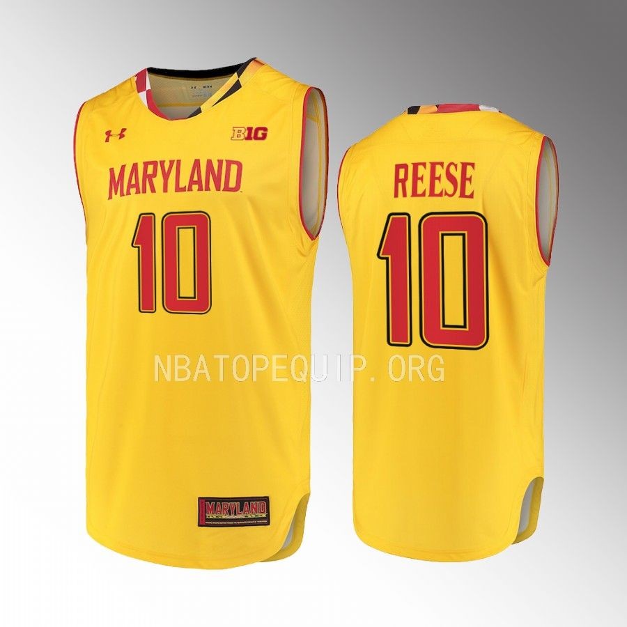Maryland Terrapins Julian Reese Jersey 2022-23 Alternate  Gold  Uniform