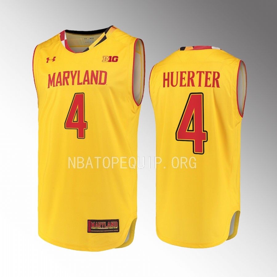 Maryland Terrapins Kevin Huerter Jersey Alternate  Gold  Uniform