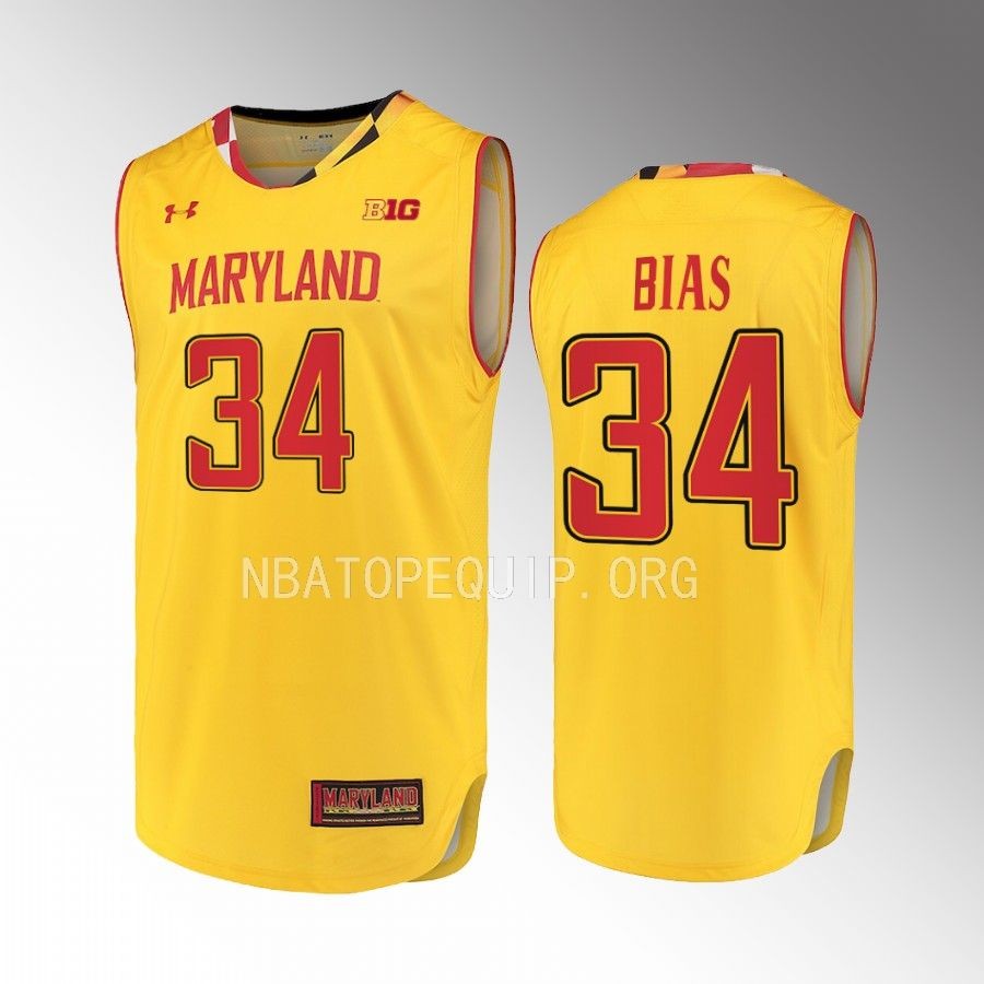 Maryland Terrapins Len Bias Jersey Alternate  Gold  Uniform