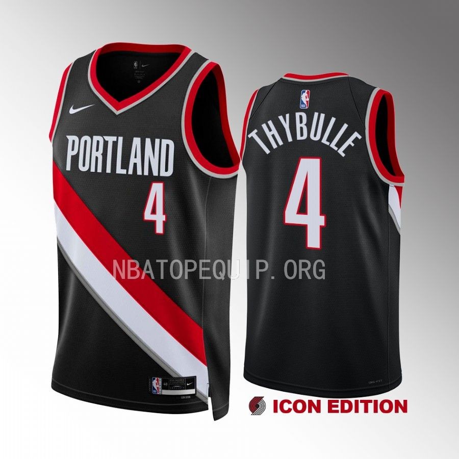 Matisse Thybulle Portland Trail Blazers #4 Black Jersey 2022-23 Icon Edition Swingman