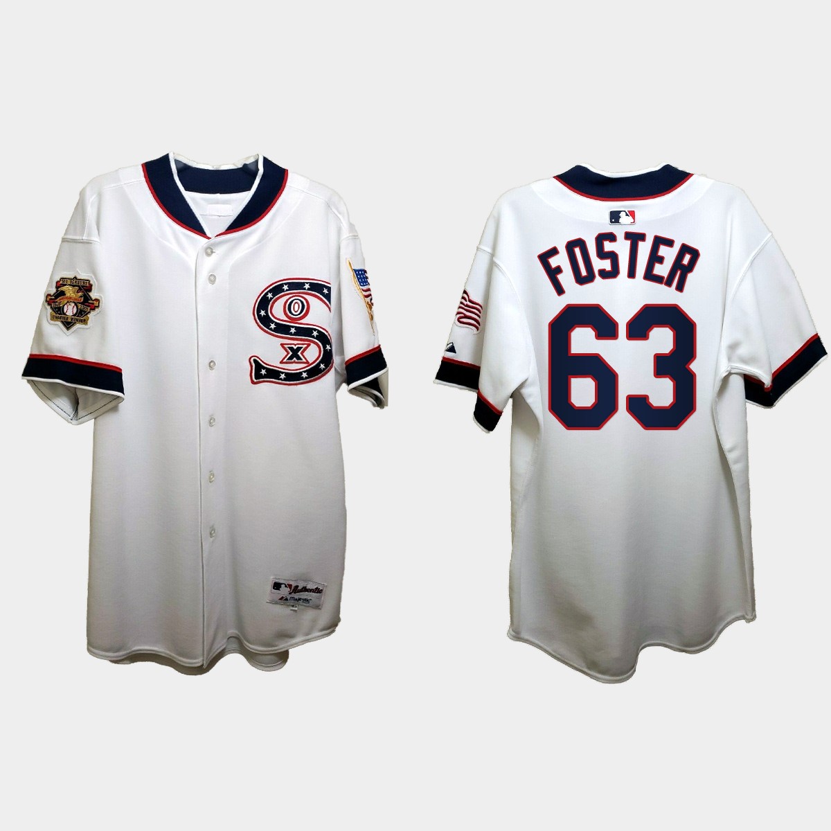 Matt Foster Chicago White Sox Independence Day 1917 Throwback Jersey - White