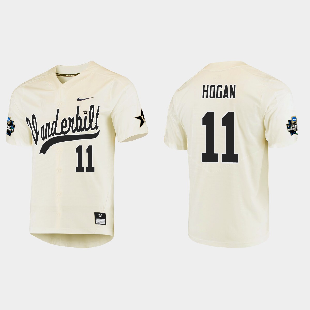 Matt Hogan Vanderbilt Commodores College World Series  Jersey - Cream