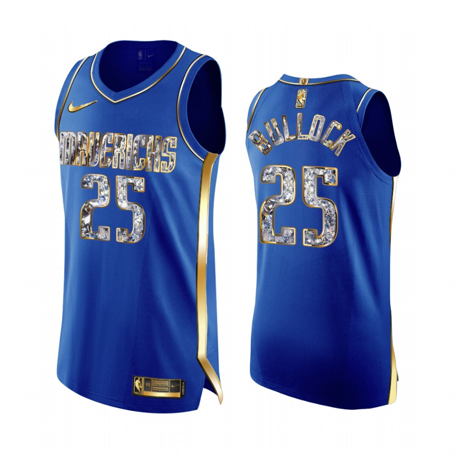 Mavericks #25 Reggie Bullock Blue Jersey Diamond Edition 2022 NBA Playoffs