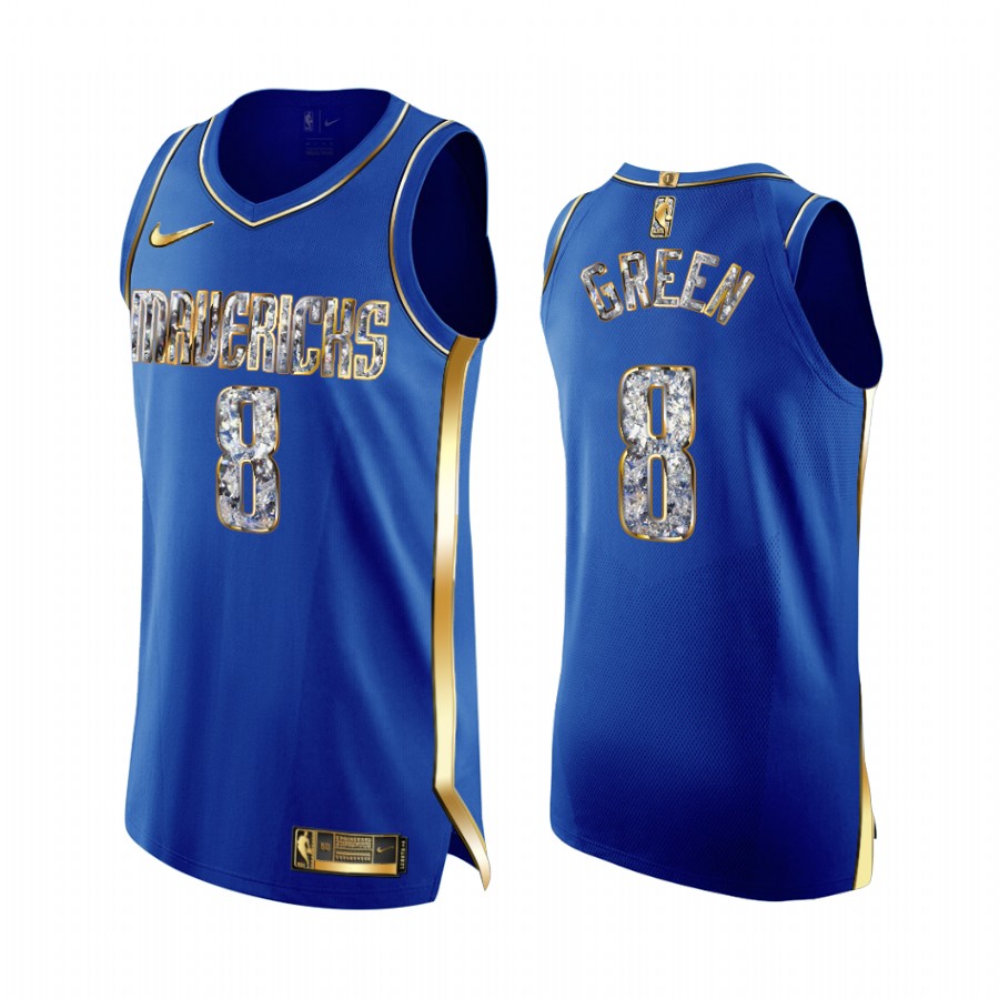 Mavericks #8 Josh Green Blue Jersey Diamond Edition 2022 NBA Playoffs