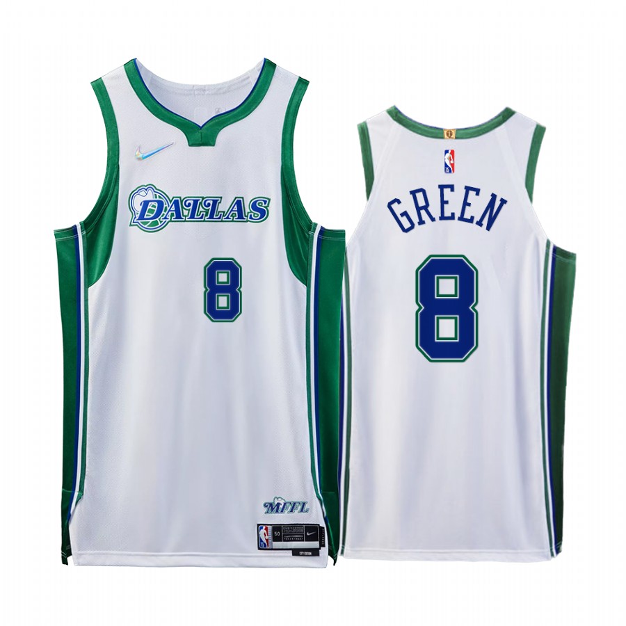Mavericks #8 Josh Green White Jersey NBA 75th City Edition 2021-22