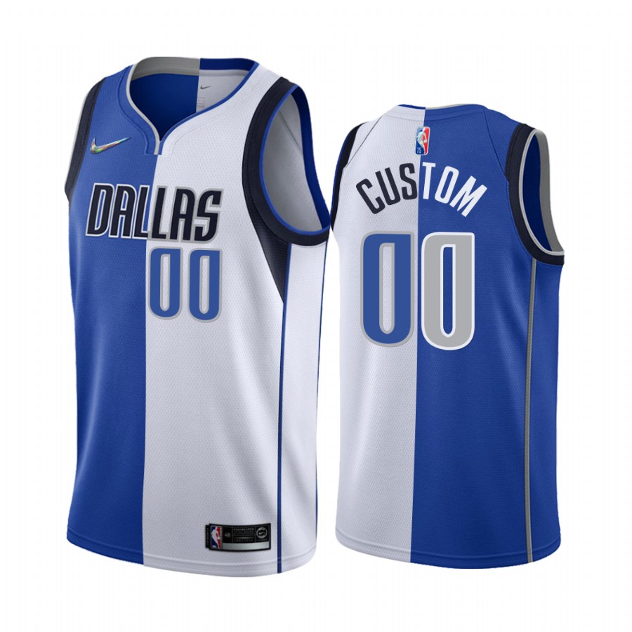 Mavericks Custom 2022 Split Edition White Jersey 75th Diamond Badge