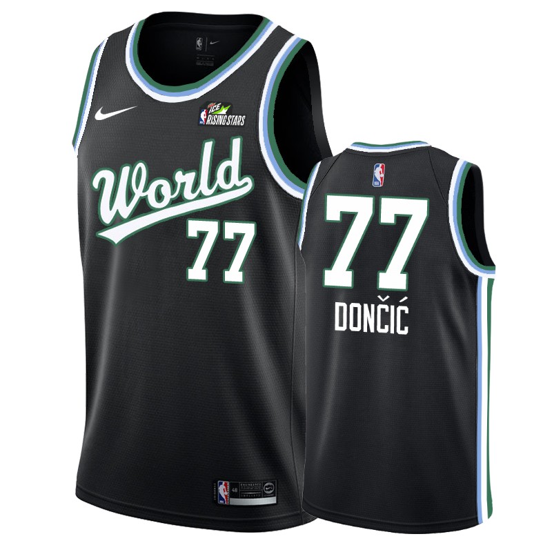 Mavericks Male Luka Doncic #77 2019 Rising Star Black Team USA Jersey