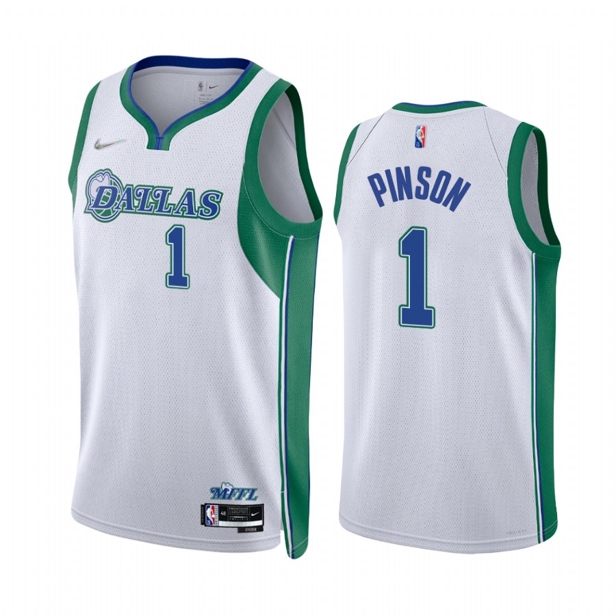 Mavericks Theo Pinson City Edition White 2021-22 Jersey NBA75th Diamond
