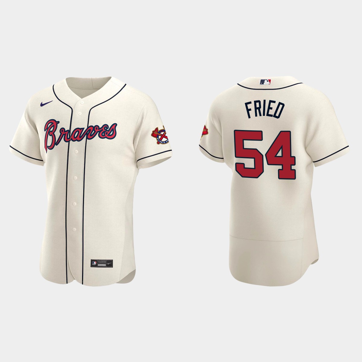 Max Fried #54 Atlanta Braves 2020 Alternate Team Jersey - Cream