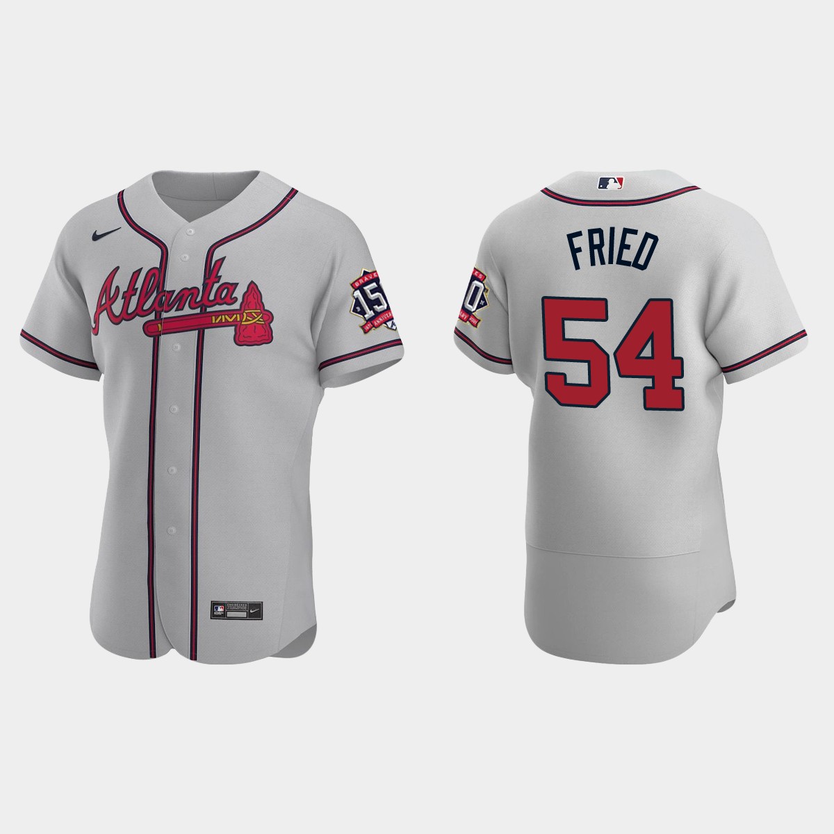 Max Fried Atlanta Braves 150th Anniversary World Series Jersey - Gray