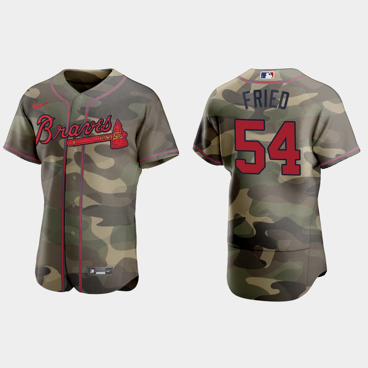 Max Fried Atlanta Braves 2021 National Armed Forces Day Jersey - Camo