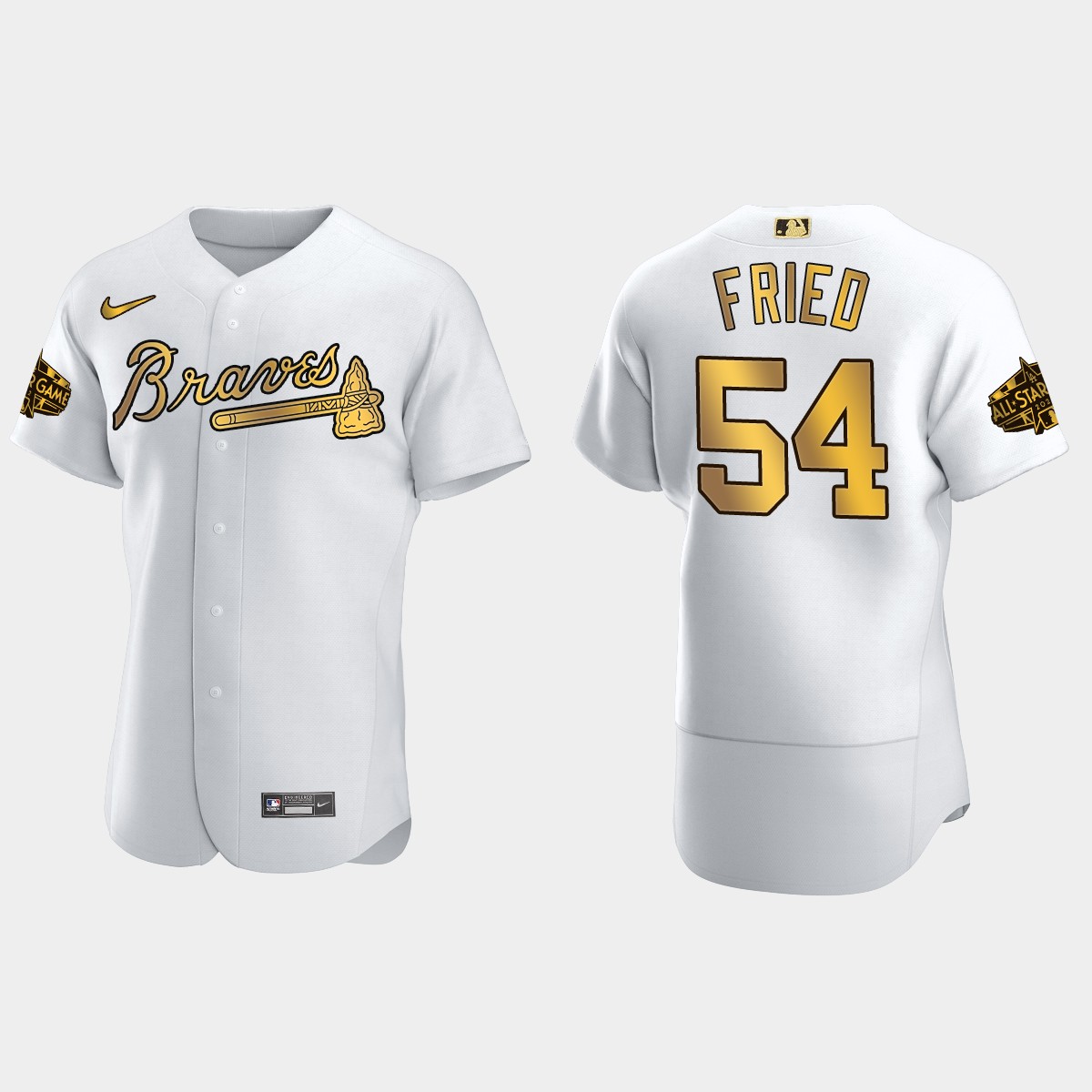 Max Fried Atlanta Braves 2022 MLB All-Star Game Jersey - White Gold